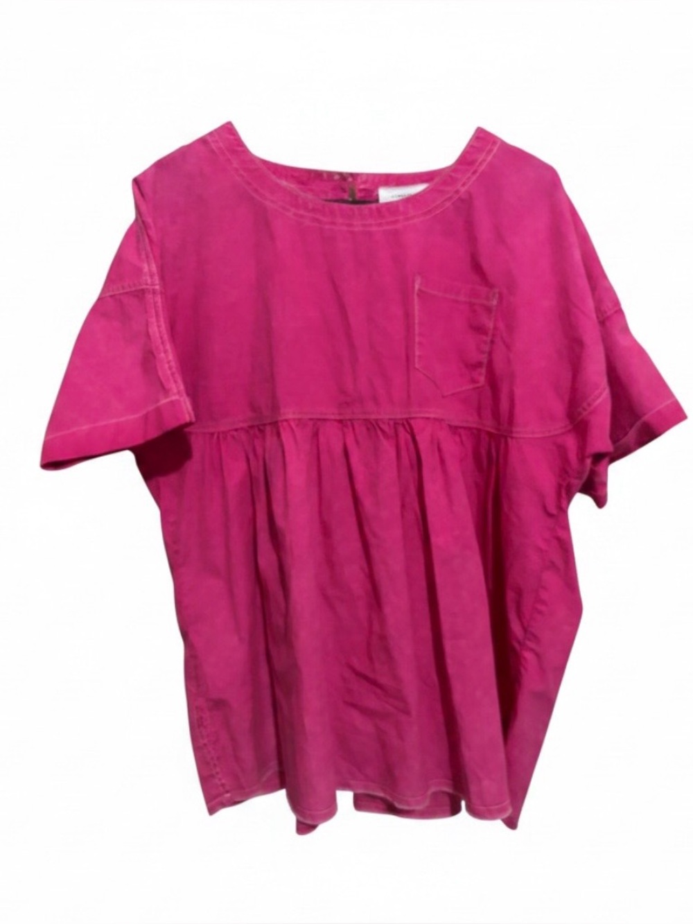 ANDREE BY UNIT Magenta Short-Sleeve Peplum Top